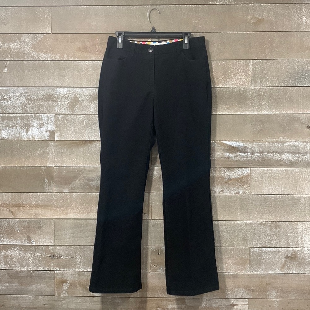 Boden black baby flare brushed velour pant size 8
